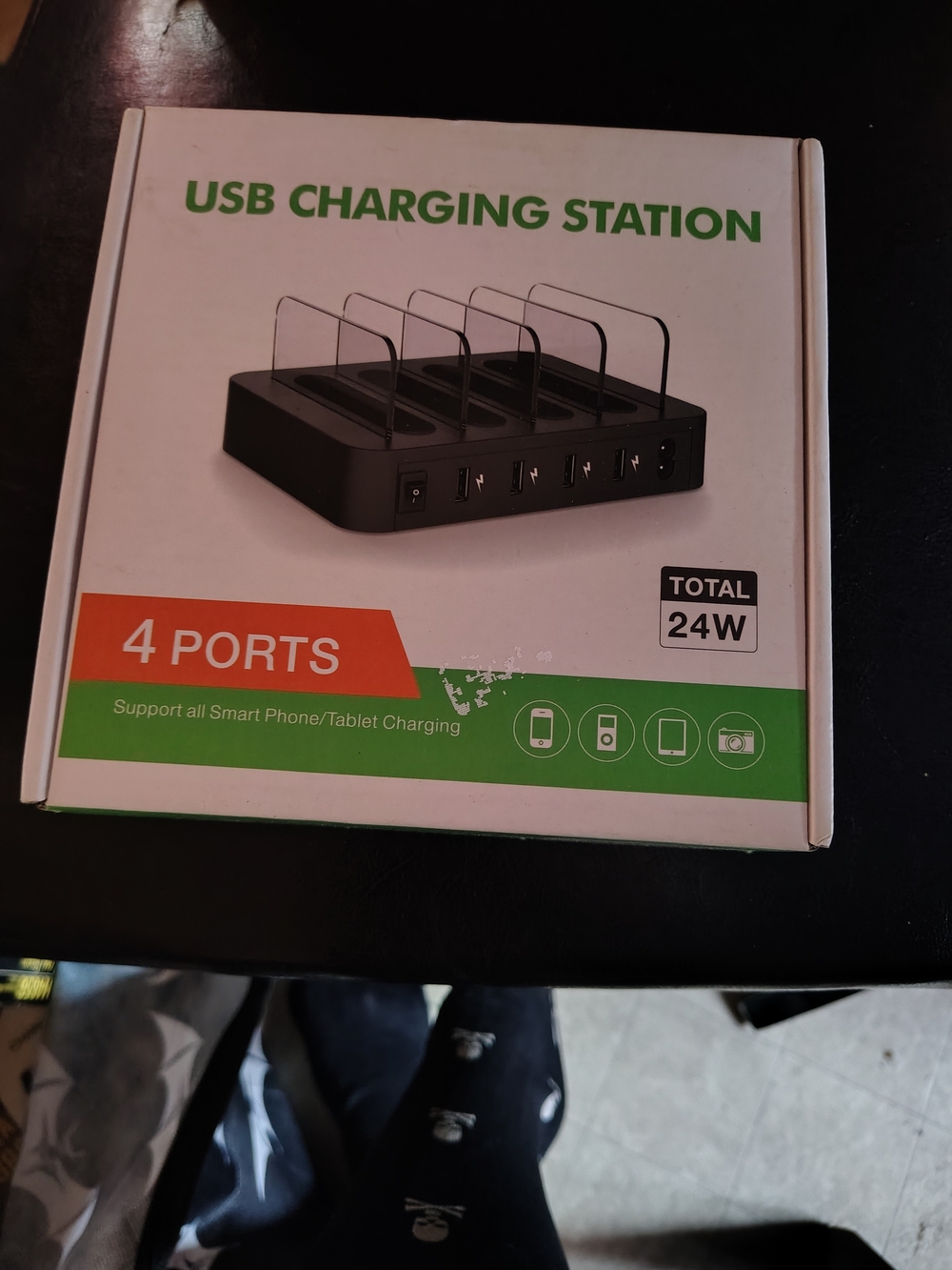 🔌 Brand New 4-Port USB Charging Station (24W Multi-Device Organizer)